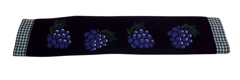 Appliance Handle Covers - Black Felt Grape Theme Set of Two