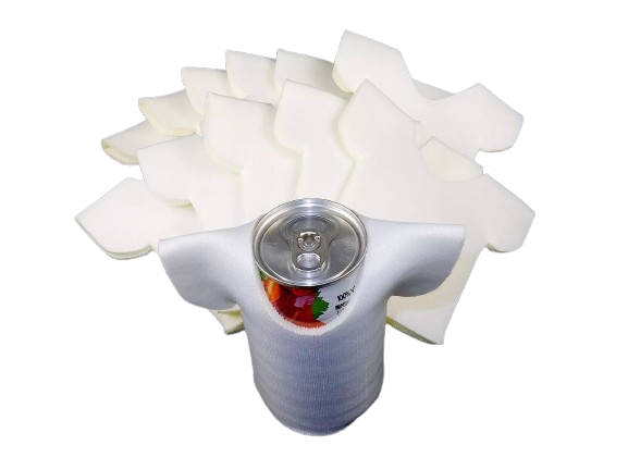 Foam Can Coolers: White T-Shirt Design for Party Fun and Beverage Insulation