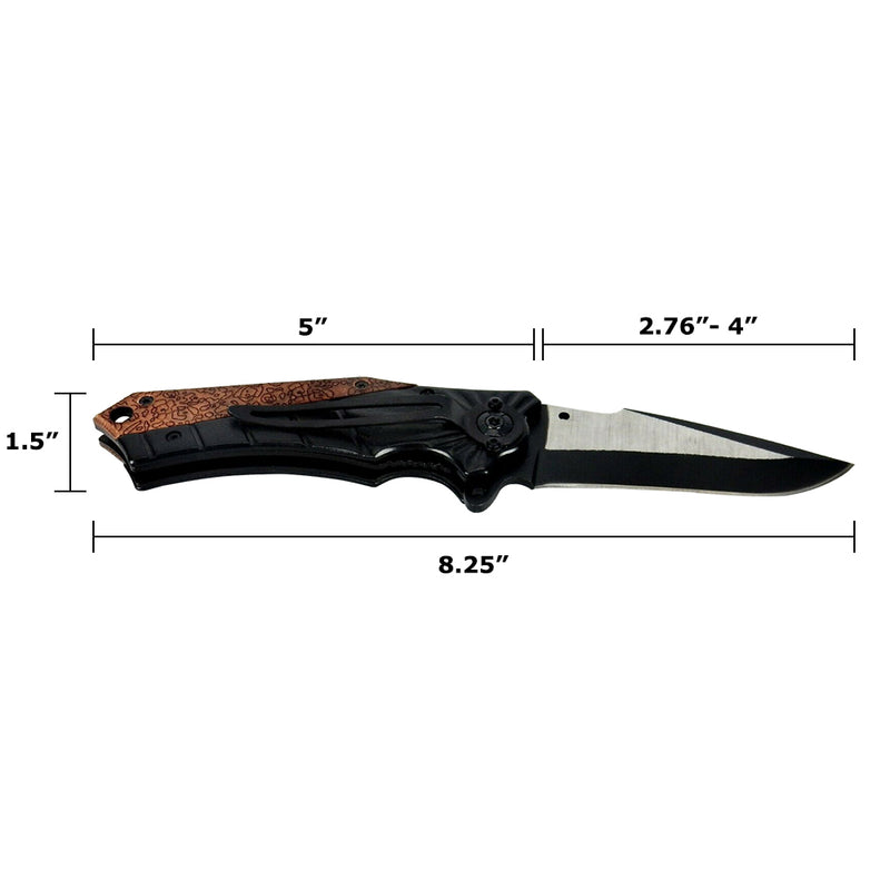 2 Tactical Folding Knife, Black Metal, Hunting, Fishing, Camping, Survival  Gear - Alpha Outpost. 